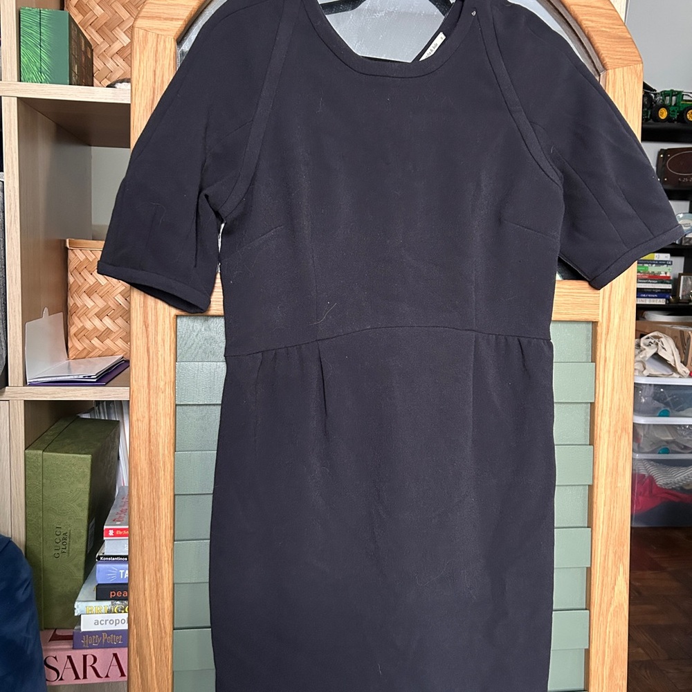 Short Sleeve Black Mini Dress